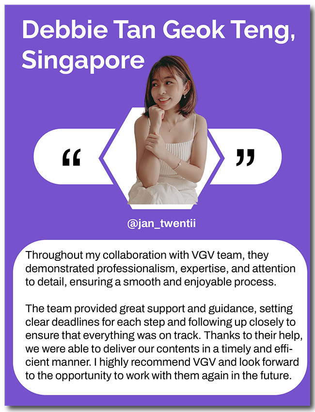 Feedback from Debbie, Singapore